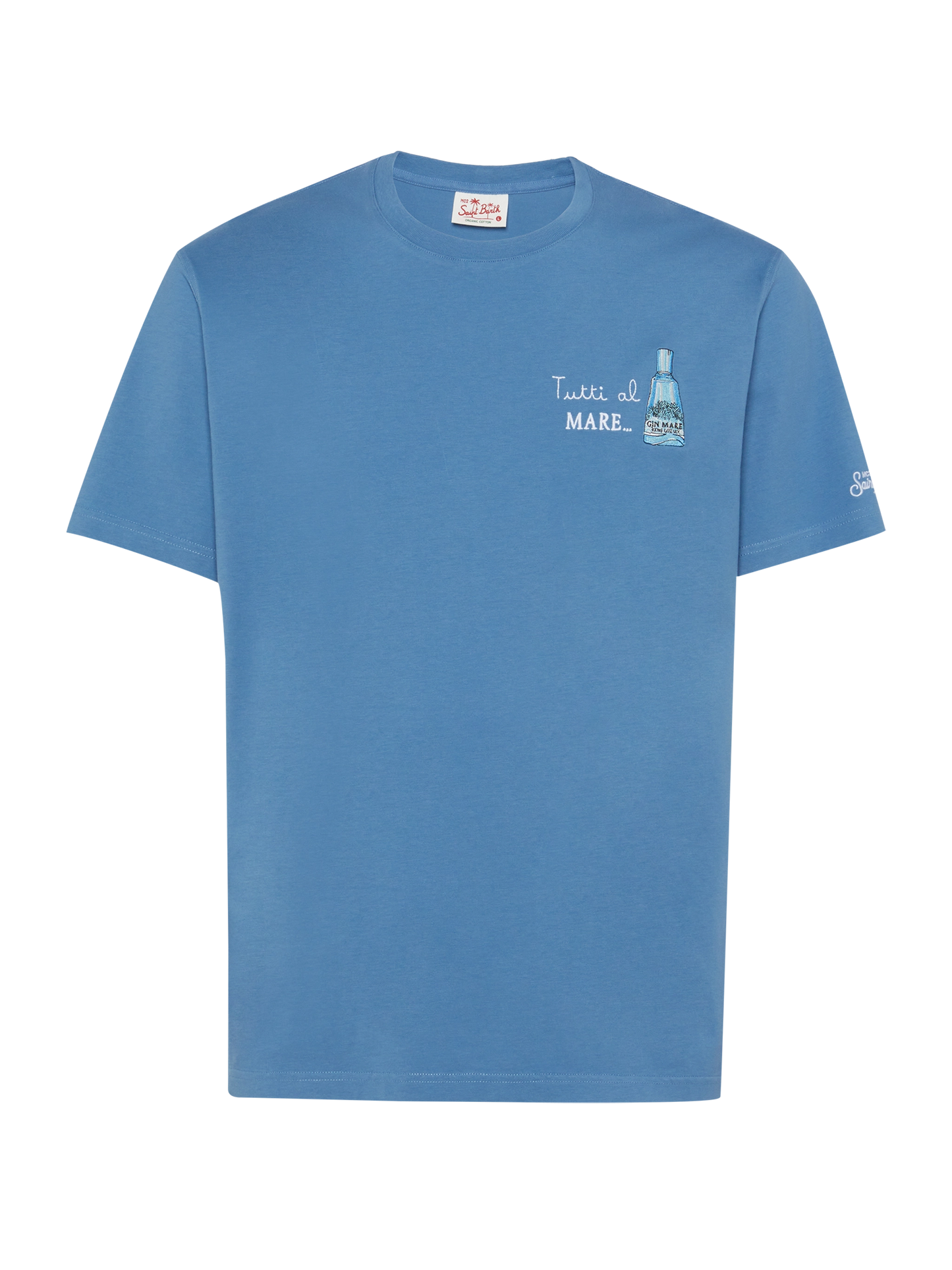 Baumwoll-T-Shirt mit Tutti al Mare-Aufdruck und Stickerei |GIN MARE SPECIAL EDITION