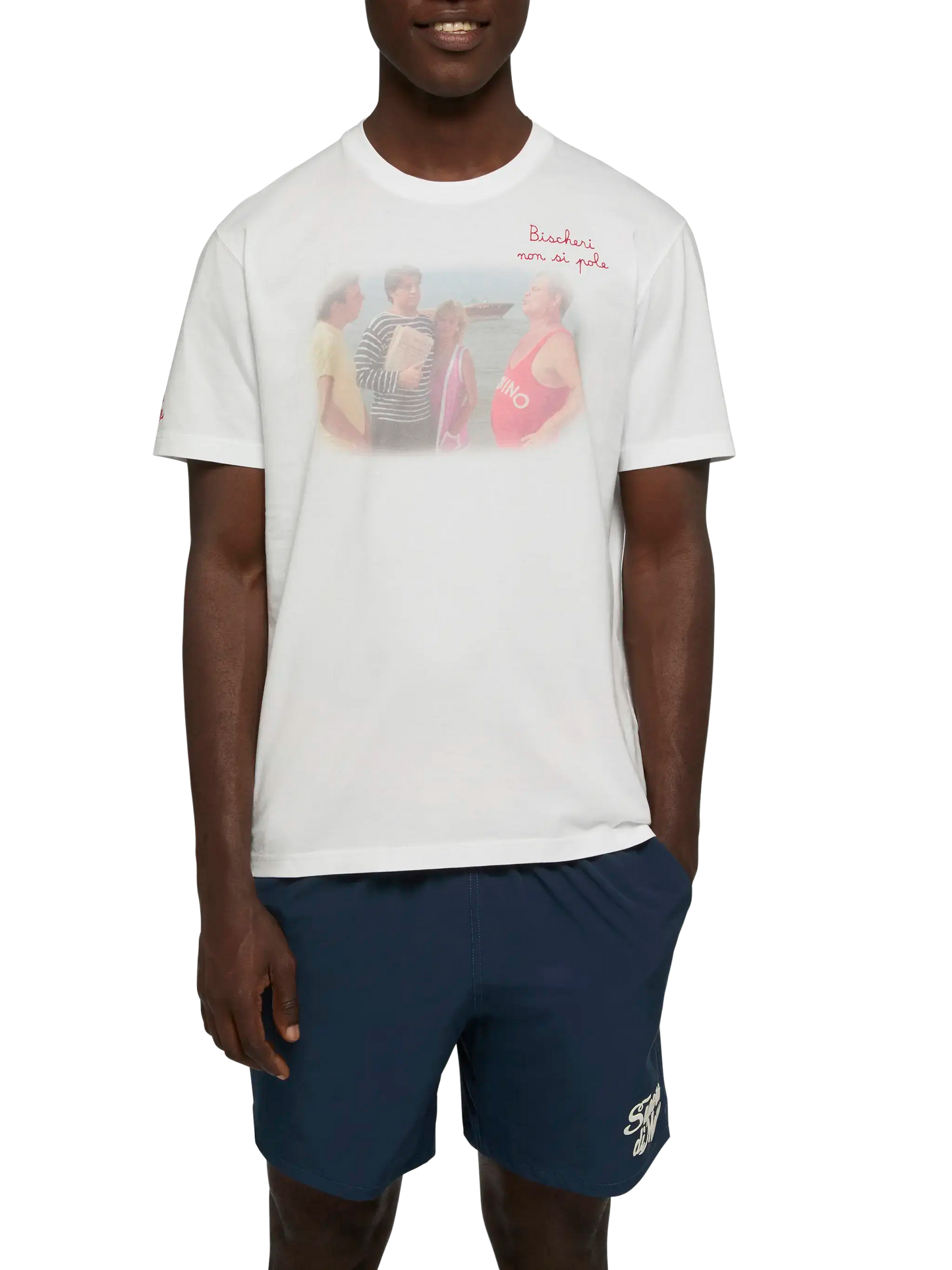 Cotton T-shirt with Bischeri non si pole embroidery |SAPORE DI MARE SPECIAL EDITION