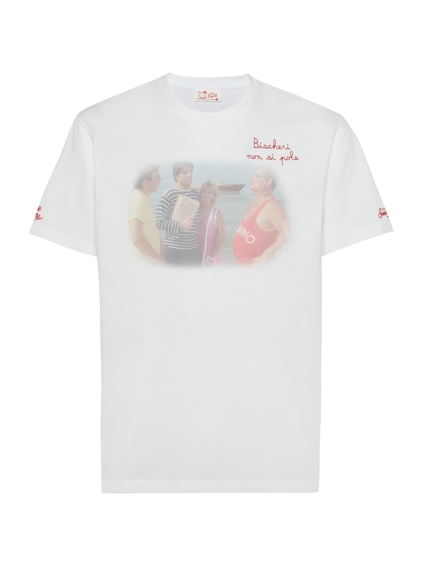 Baumwoll-T-Shirt mit Bischeri-Non-Si-Pole-Stickerei | SAPORE DI MARE SPECIAL EDITION