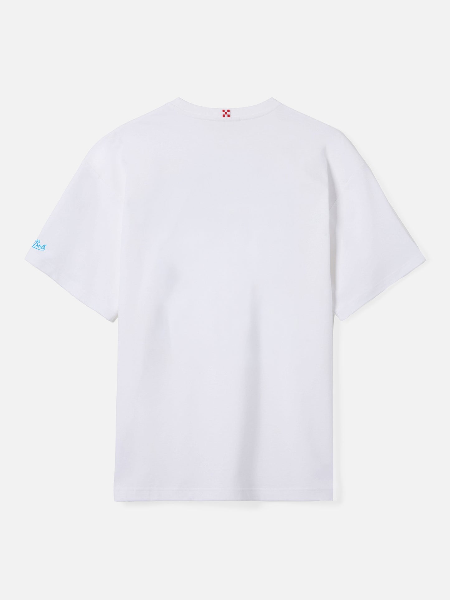 Weißes Herren-T-Shirt aus Baumwolle mit St. Barth Padel Club-Aufdruck