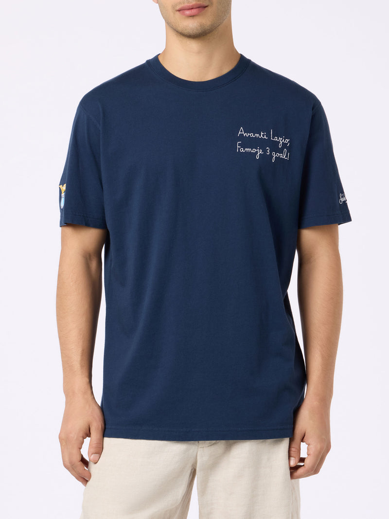 Man cotton t-shirt with Avanti Lazio, Famoje 3 Goal! embroidery | SS LAZIO SPECIAL EDITION