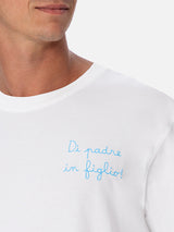 Man cotton t-shirt with Di Padre in Figlio embroidery | SS LAZIO SPECIAL EDITION