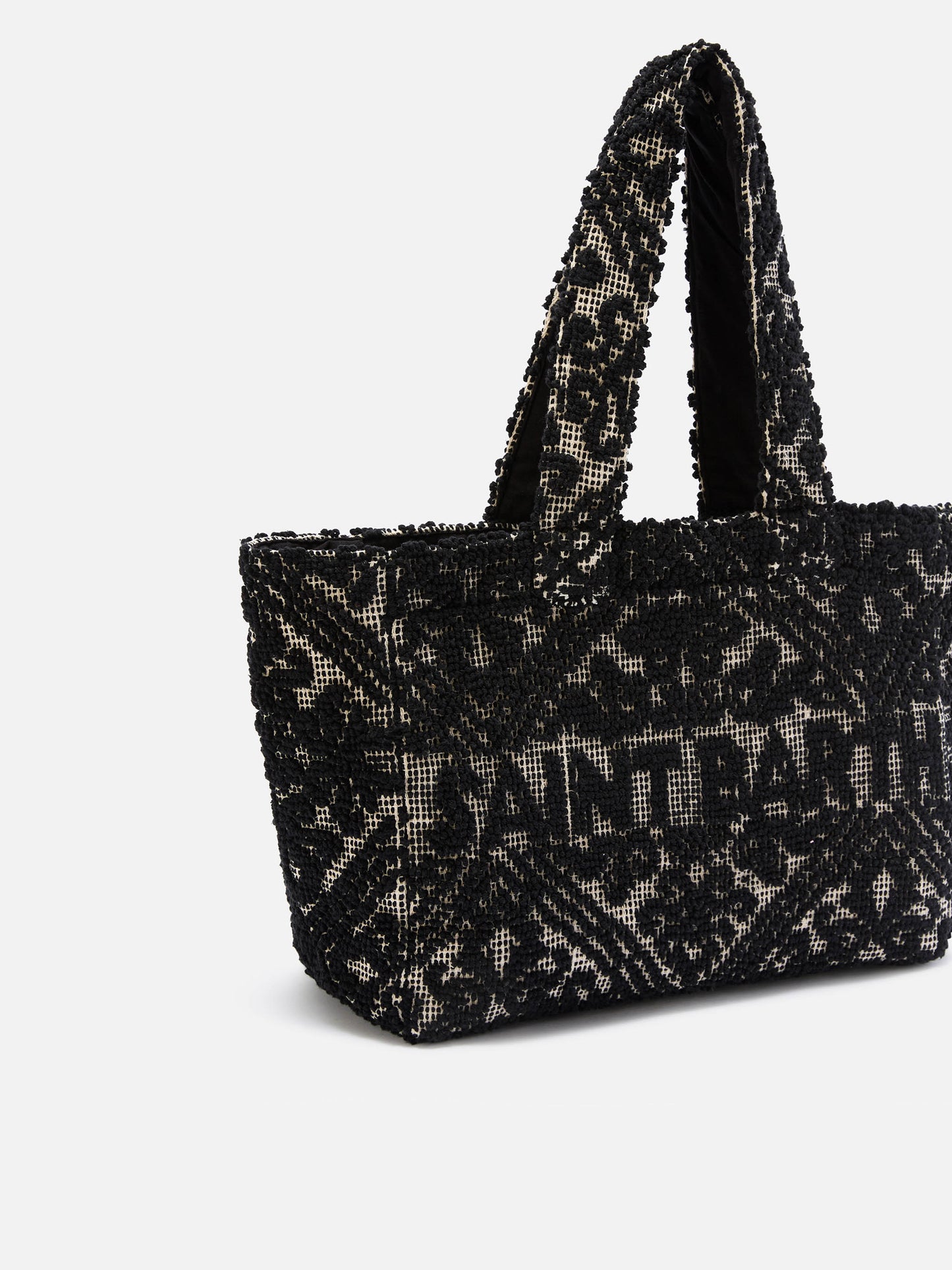Tufting Cotton Tote Bag nera