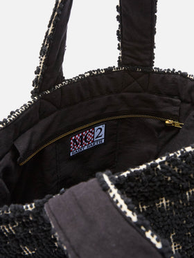 Tufting Cotton Tote Bag nera