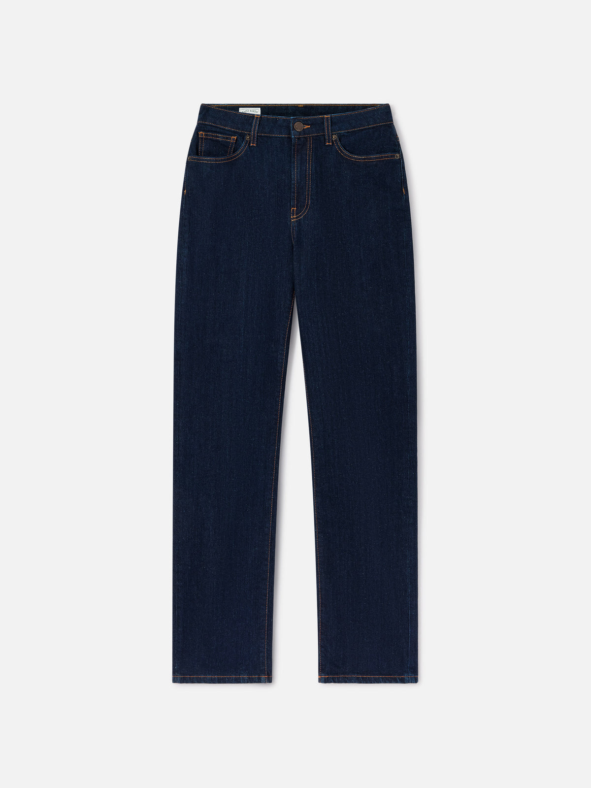 Blue June Baumwoll-Denim-Hose mit SB-Monogramm-Stickerei 