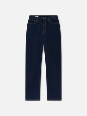 Blue June Baumwoll-Denim-Hose mit SB-Monogramm-Stickerei 