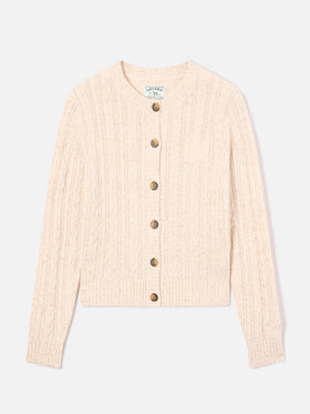Cardigan Grain Ursule en mélange de laine Donegal avec point torsadé 