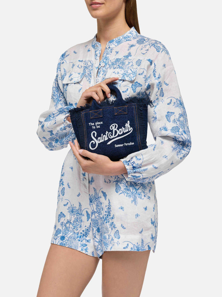 Mini-Vanity-Tasche aus dunklem Denim