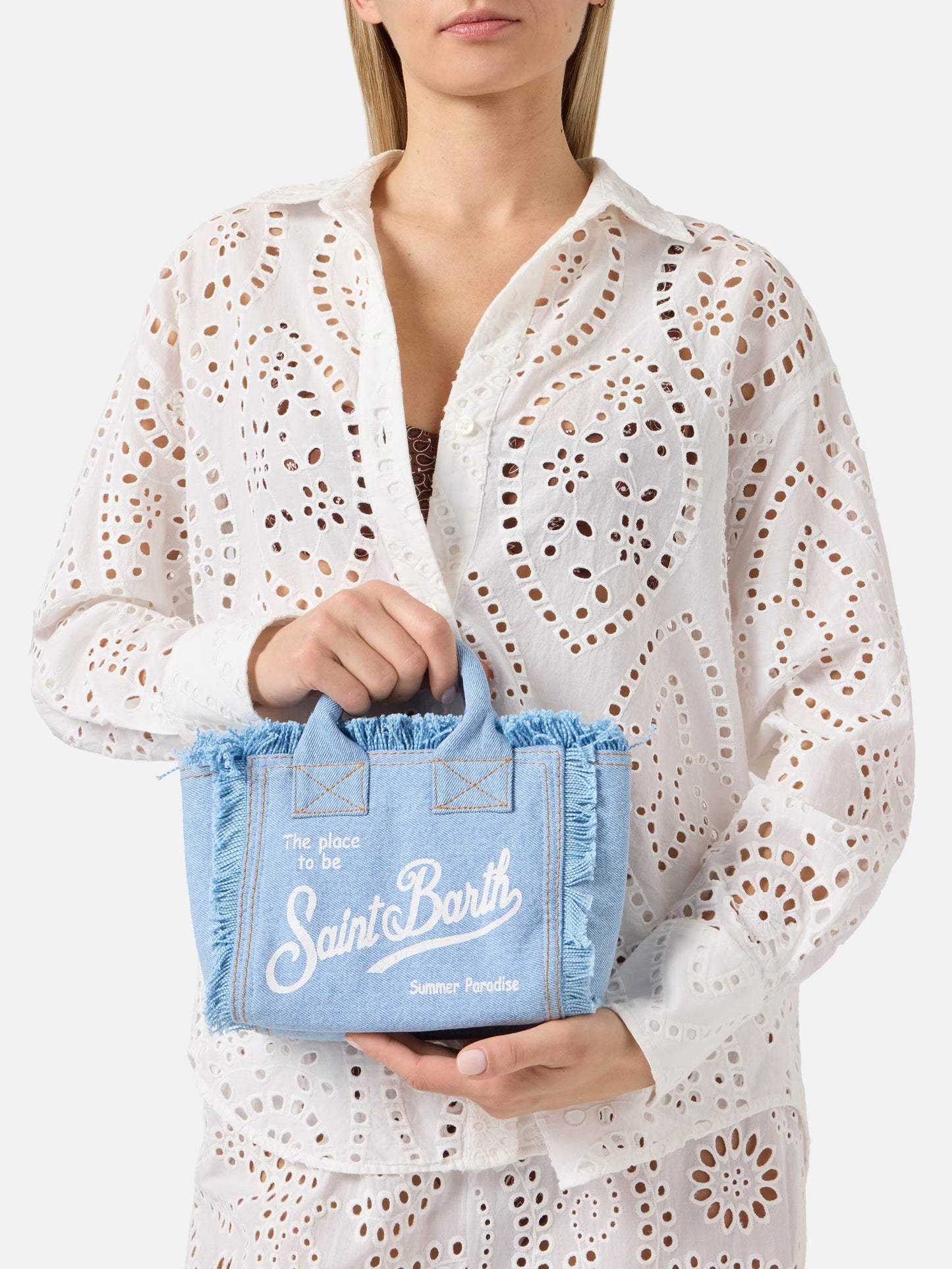 Light wash denim Vanity mini bag