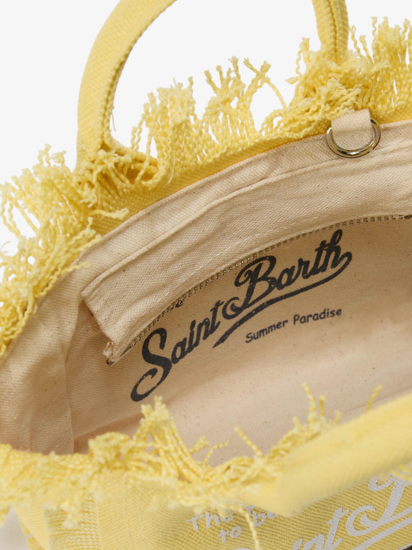 Neceser mini de lona en color liso amarillo claro 