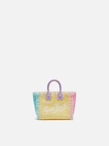 Borsa Mini Vanity in canvas di cotone color block