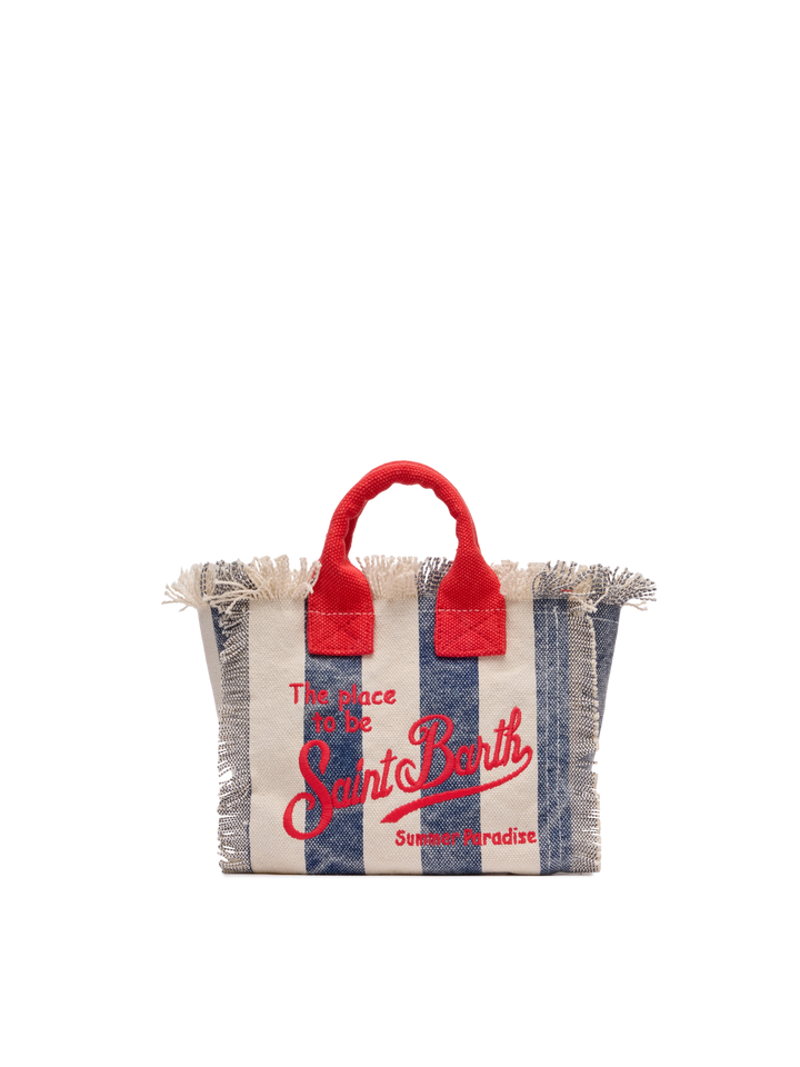 Cotton canvas Mini Vanity bag with striped print - MC2 Saint Barth
