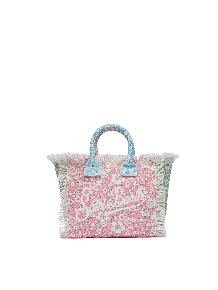 Cotton canvas Mini Vanity bag with flower patch print - MC2 Saint Barth