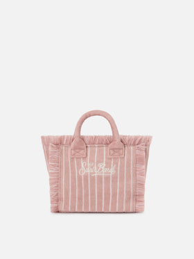 Terry effect striped Vanity mini bag
