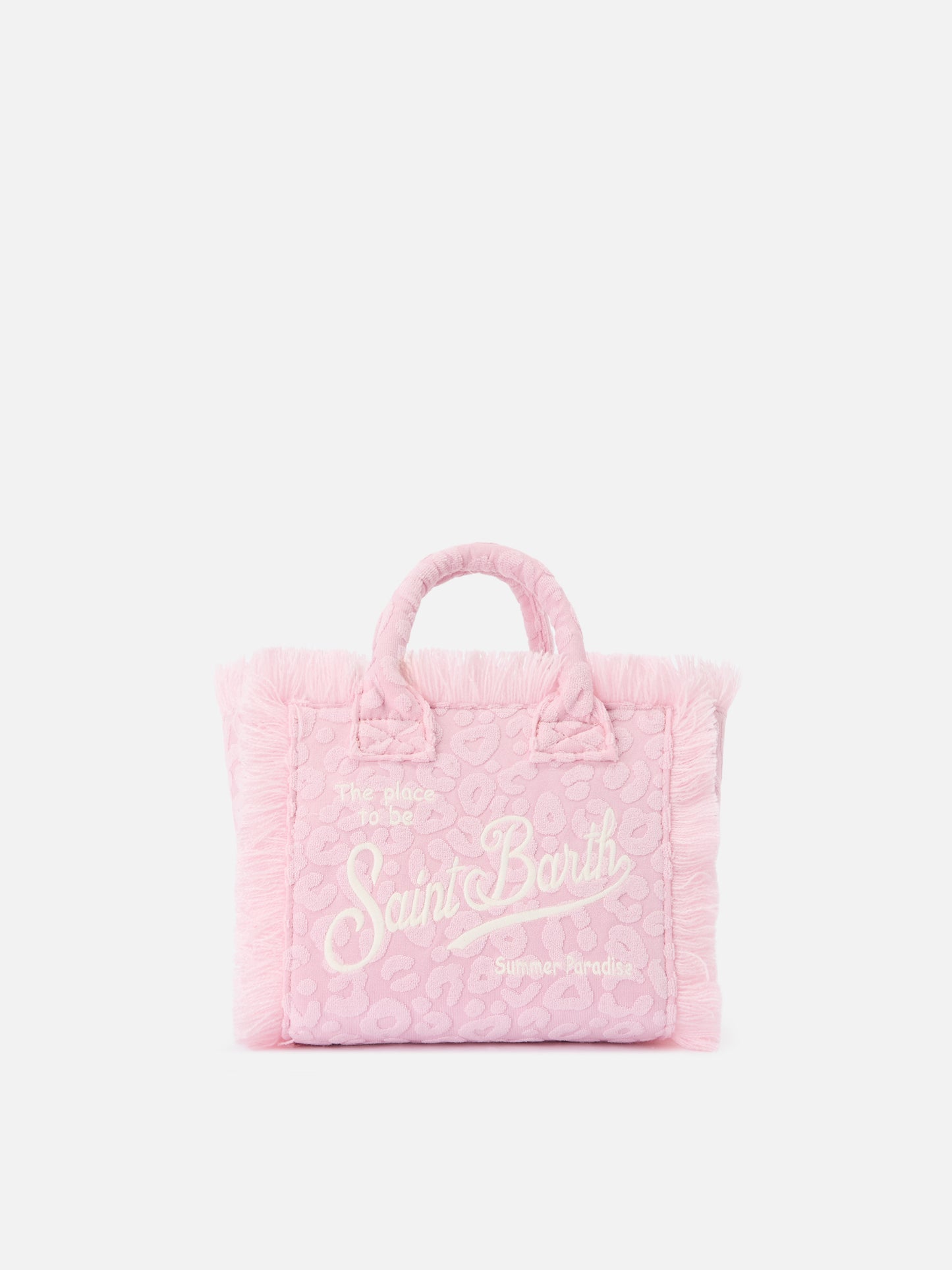 Terry effect Vanity mini bag with raised leopard pattern