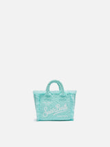 Water green zebra embossed Mini Vanity Sponge Bag