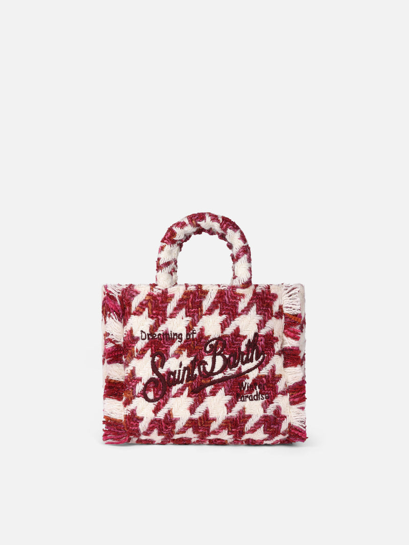 Mini Vanity wooly handbag with maxi pied de poule pattern