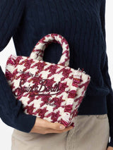 Borsa a mano Mini Vanity in lana con fantasia maxi pied de poule