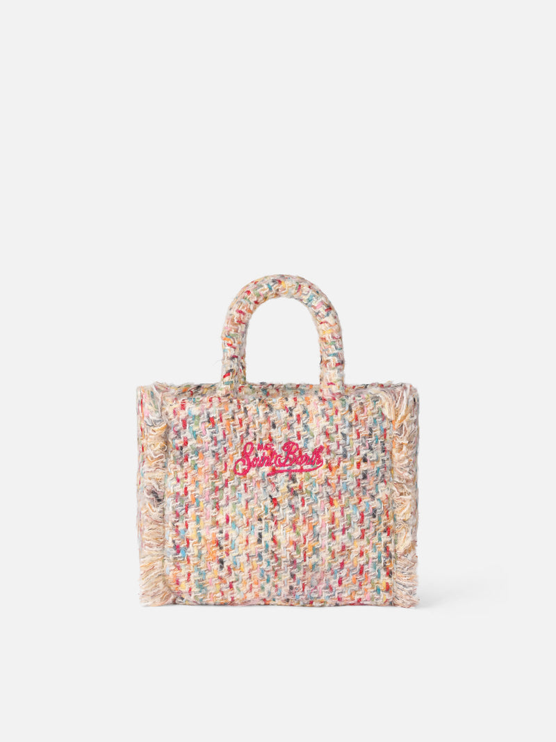 Mini borsa Vanity in lana con fantasia multicolore