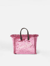 Mini Vanity pink chenille handbag