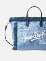 Borsa a mano Mini Vanity in ciniglia azzurra