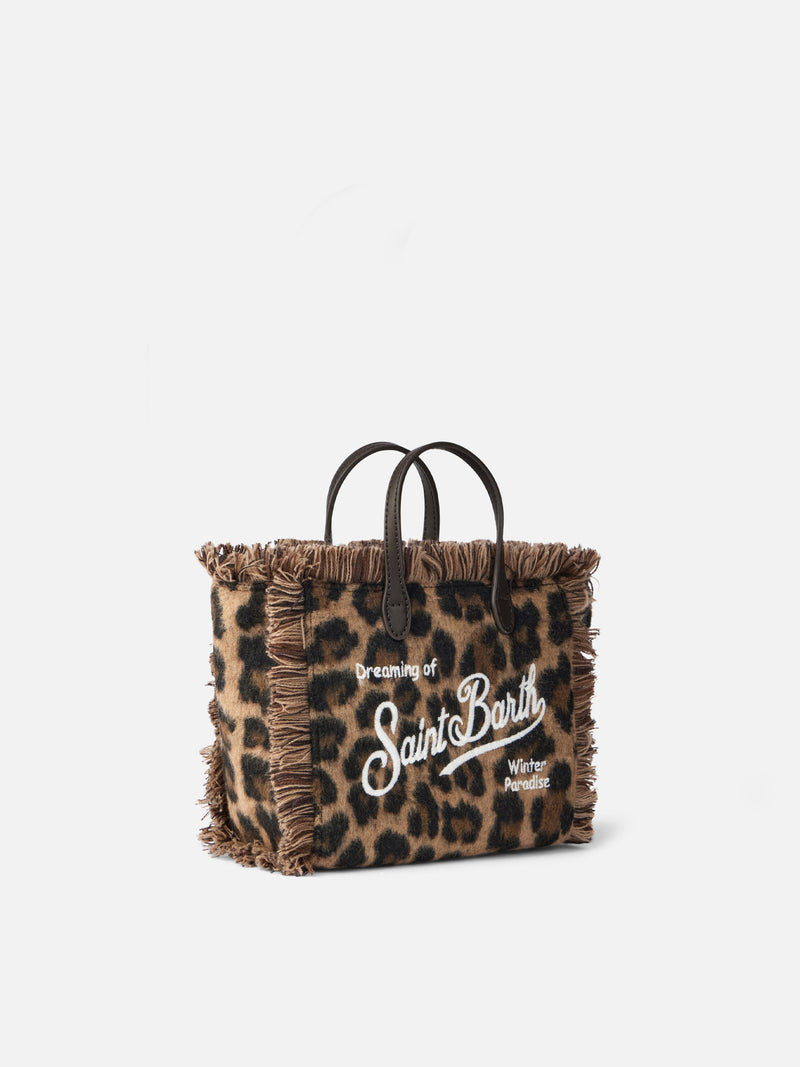 Wollhandtasche Mini Vanity mit Animalier-Muster