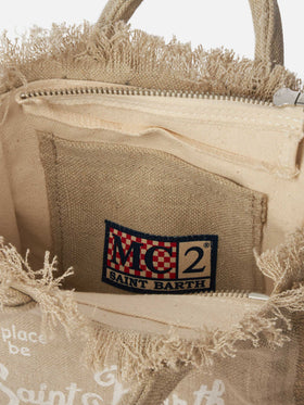 Mini Vanity beige Linen bag