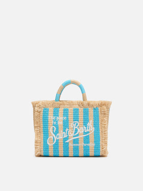 Mini Vanity Tasche in Strohoptik mit Streifenprint