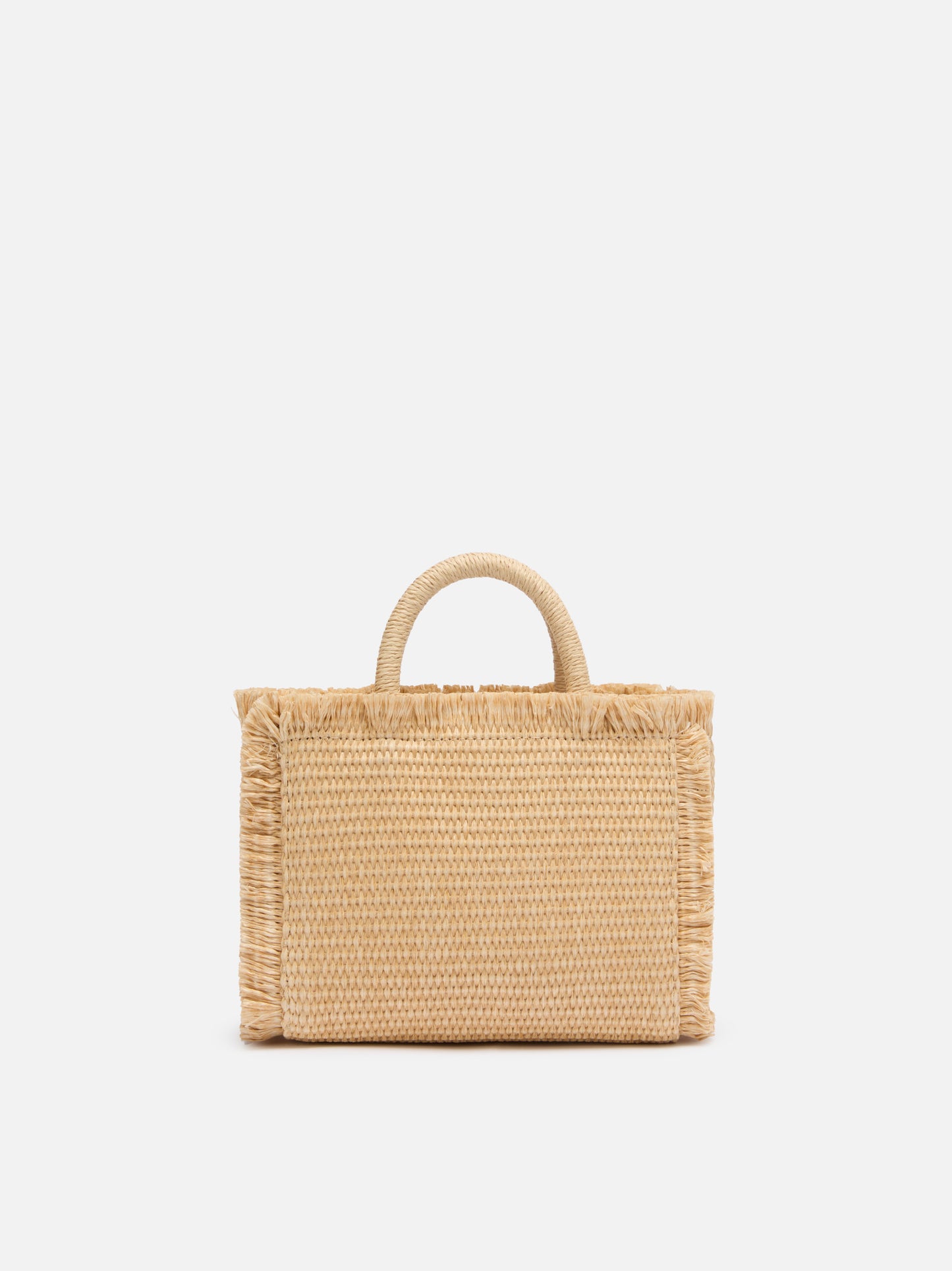 Borsa Mini Vanity beige effetto paglia