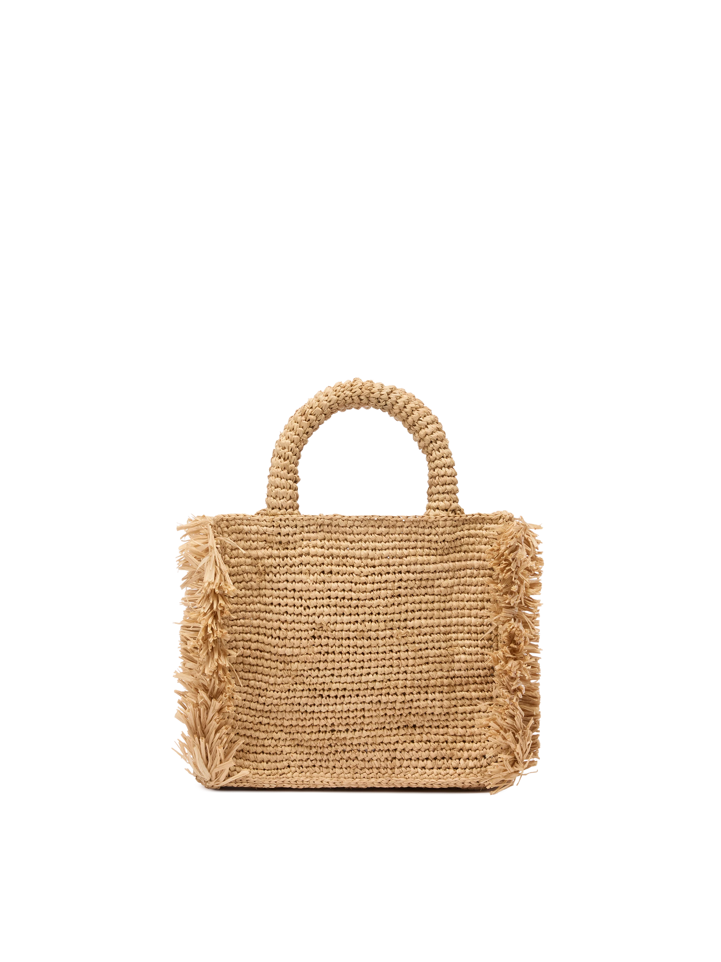 Borsa Mini Vanity rafia con frange e ricamo Saint Barth