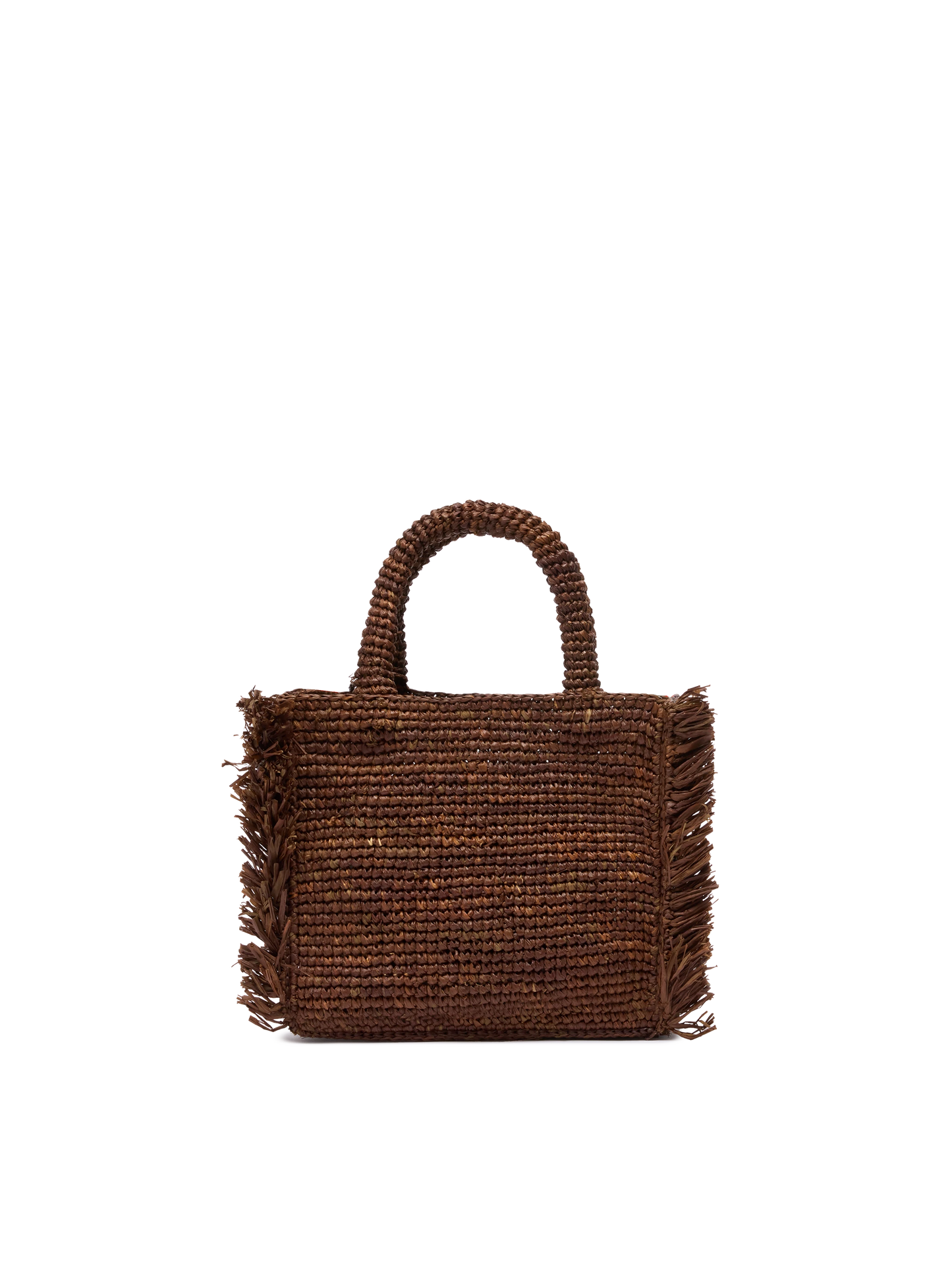 Borsa Mini Vanity rafia con frange e ricamo Saint Barth