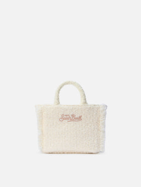 Borsa a mano Vanity Mini Tweed bianca