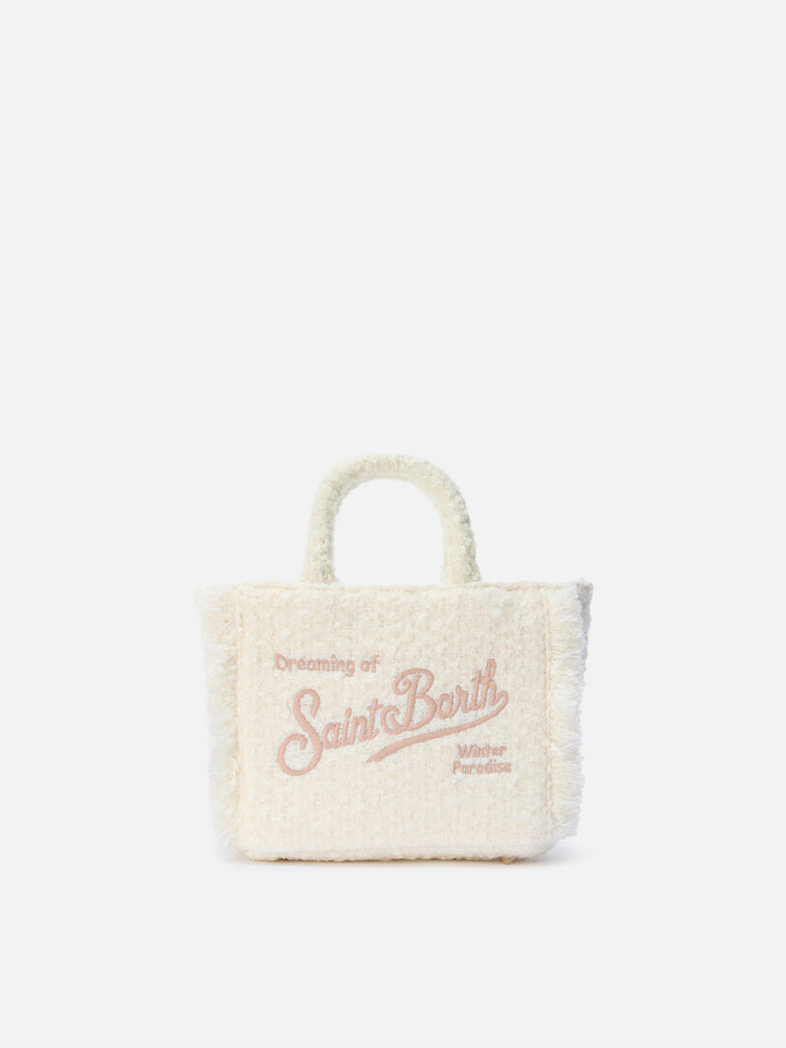 Borsa a mano Vanity Mini Tweed bianca