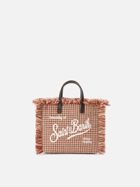 Mini Vanity bag in wool blend with houndstooth pattern