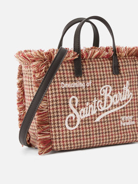 Mini Vanity bag in wool blend with houndstooth pattern