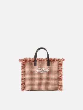 Mini Vanity bag in wool blend with houndstooth pattern