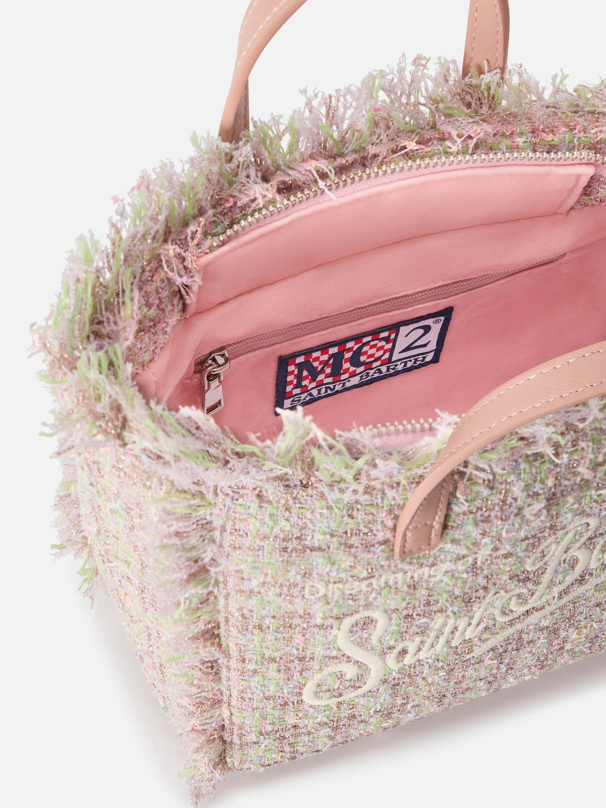 Pink Mini Vanity bag in tweed with lurex thread
