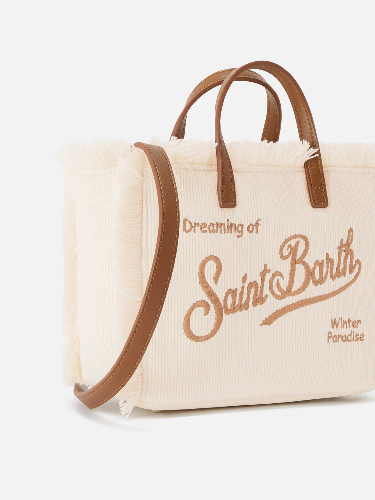 Off white Mini Vanity corduroy bag with logo embroidery