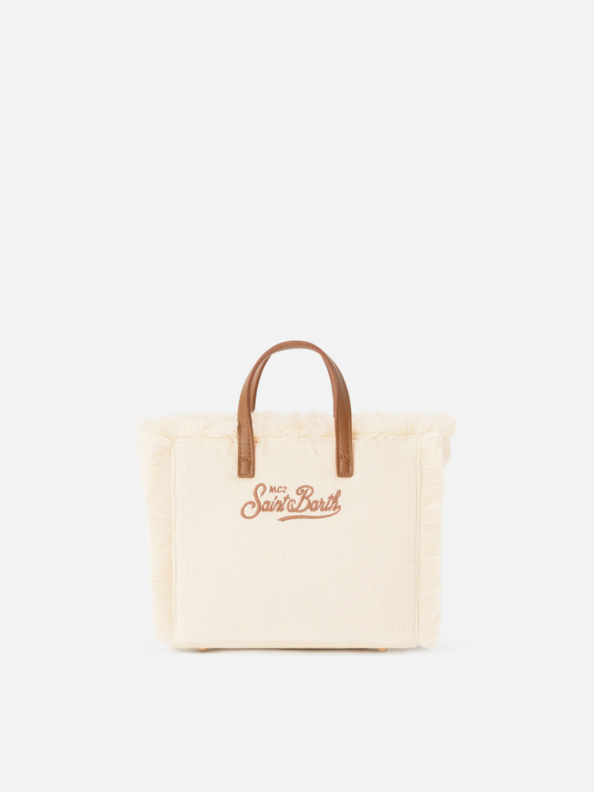 Off white Mini Vanity corduroy bag with logo embroidery