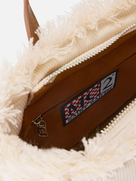 Off white Mini Vanity corduroy bag with logo embroidery