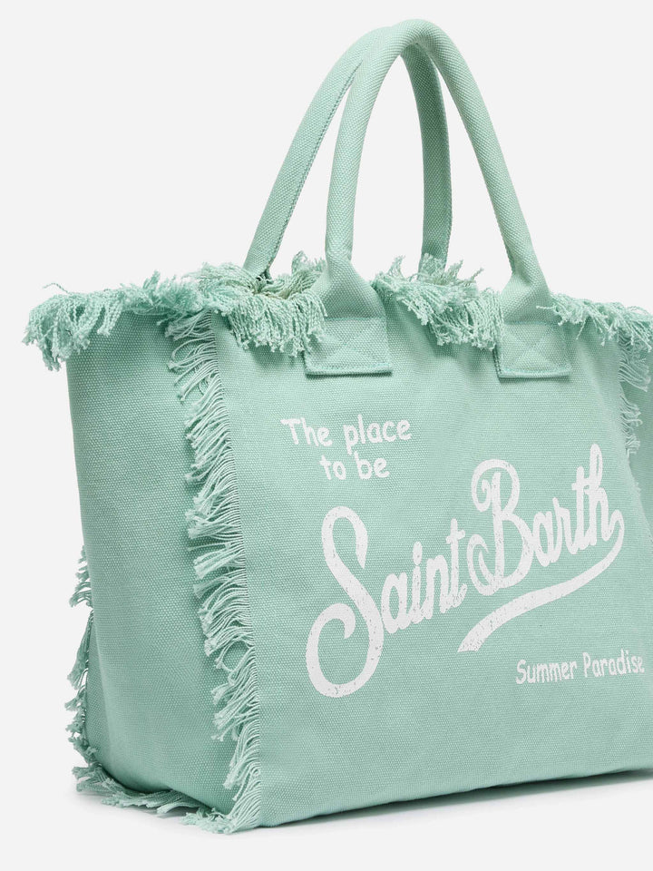 Sage  green cotton canvas Vanity tote bag
