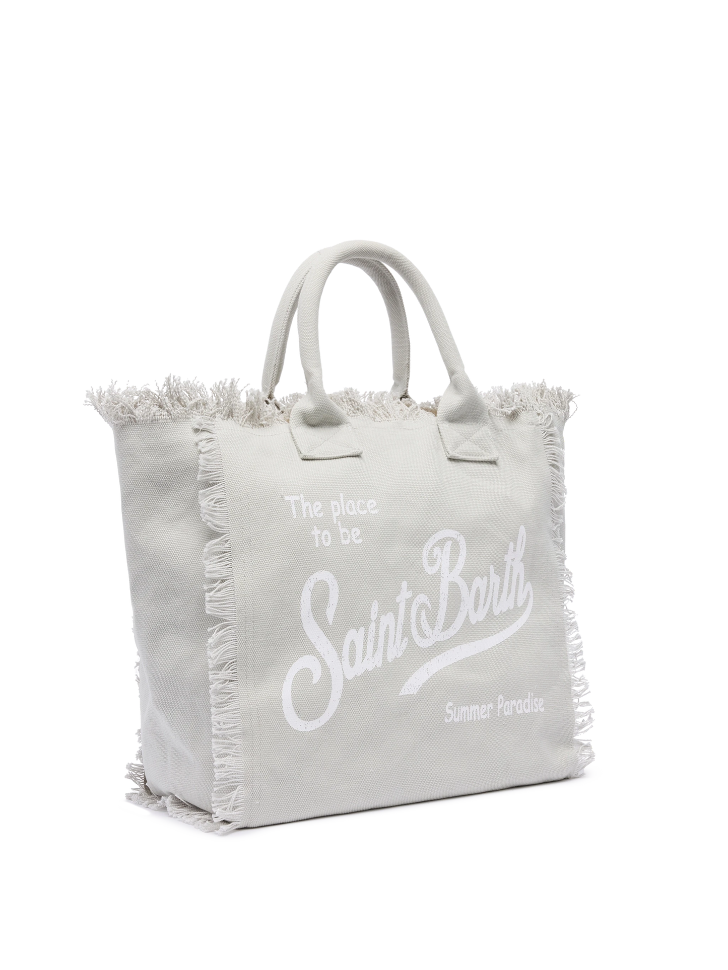 Borsa a spalla Vanity in canvas di cotone grigio
