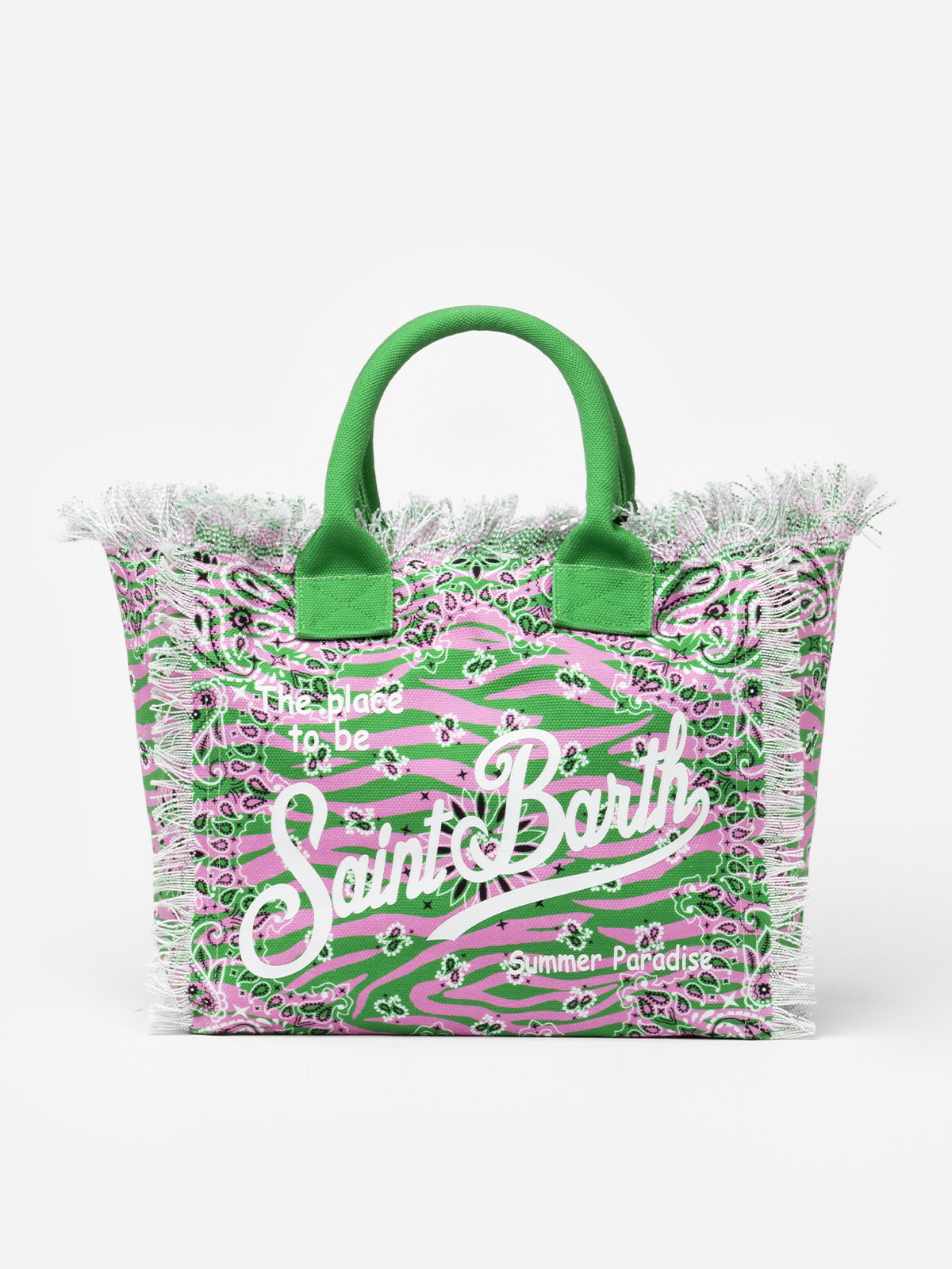 Einkaufstasche aus Baumwollcanvas mit Zebra- und Bandana-Print
