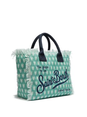 Cotton canvas Vanity tote bag with flower print