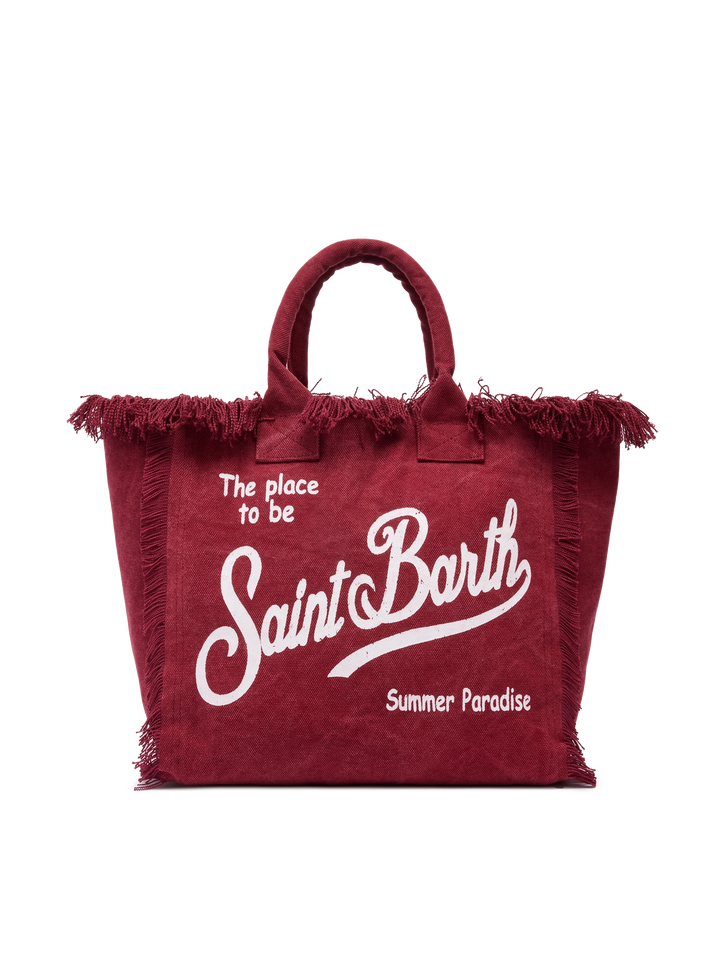 Burgundy cotton canvas Vanity tote bag - MC2 Saint Barth