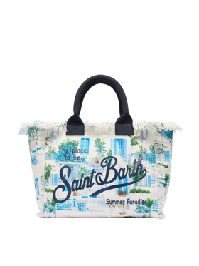 Kosmetiktasche aus Baumwollcanvas mit griechischem Fenster-Print | AI BY RICKDICK SPECIAL EDITION