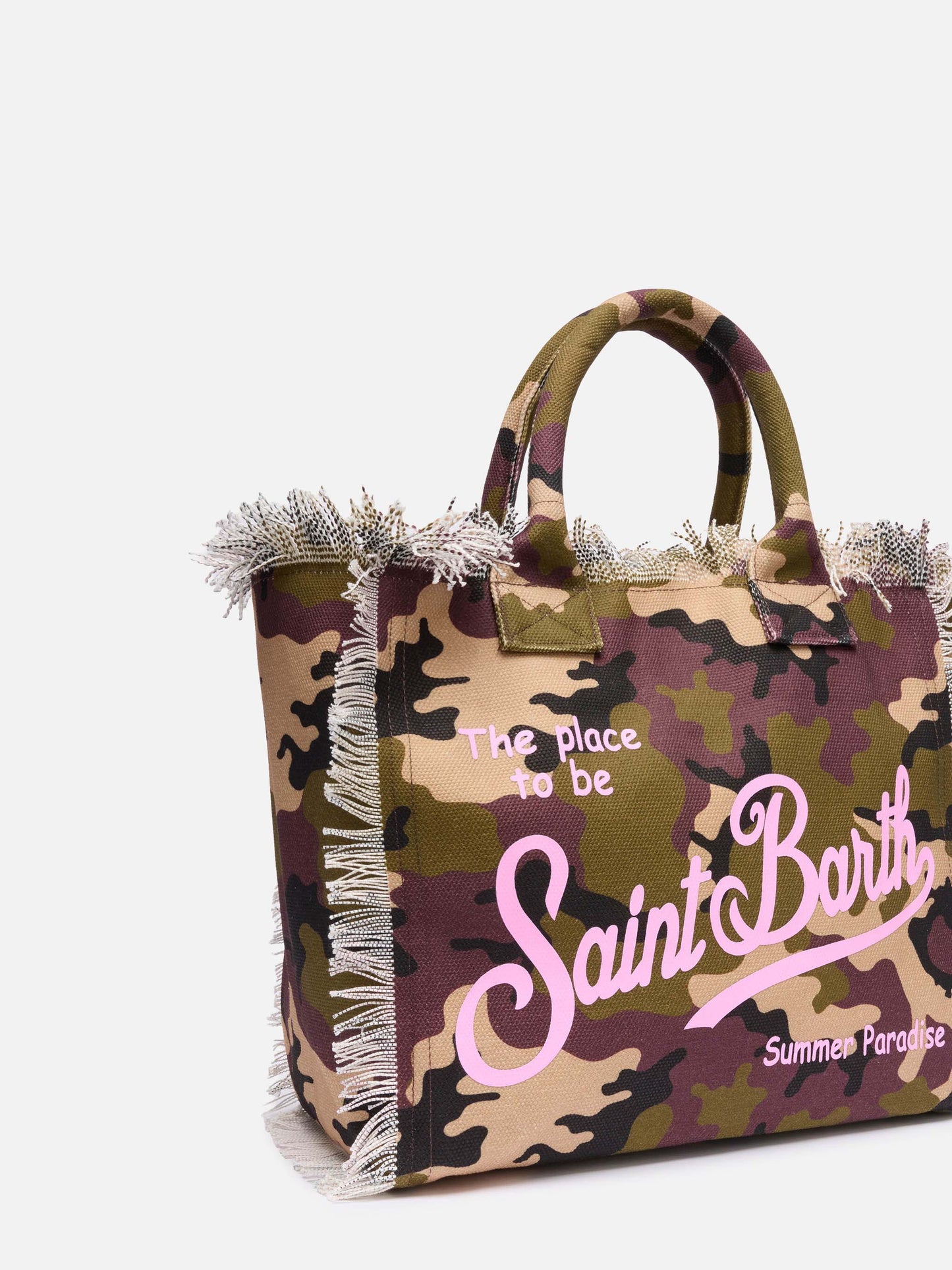 Cotton canvas Vanity tote bag with camouflage print