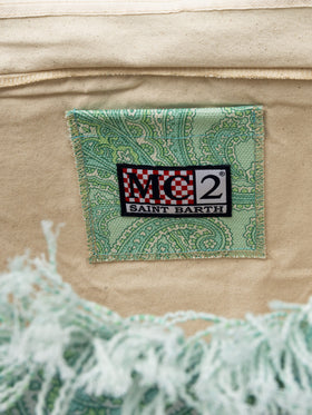 Borsa tote Vanity in tela di cotone con stampa paisley
