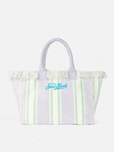 Borsa tote Vanity in tela di cotone a righe Porto Cervo Beach Club