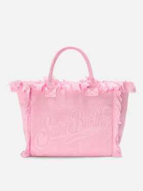 Pink solid color terry effect Vanity regular bag